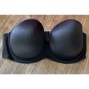 Third Love 24/7 Classic Strapless Bra BLACK Size 44F PLUS 44 F  full coverage